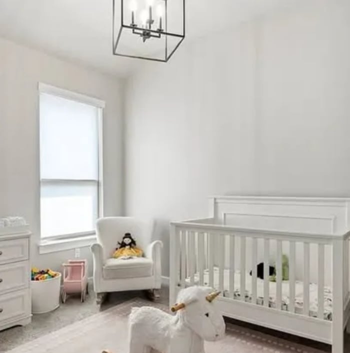 Freshly painted bright white interior nursery room by Clean Cut Painting Decatur IL